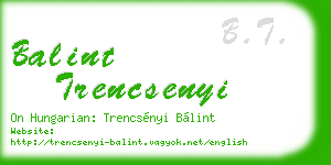 balint trencsenyi business card