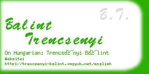 balint trencsenyi business card